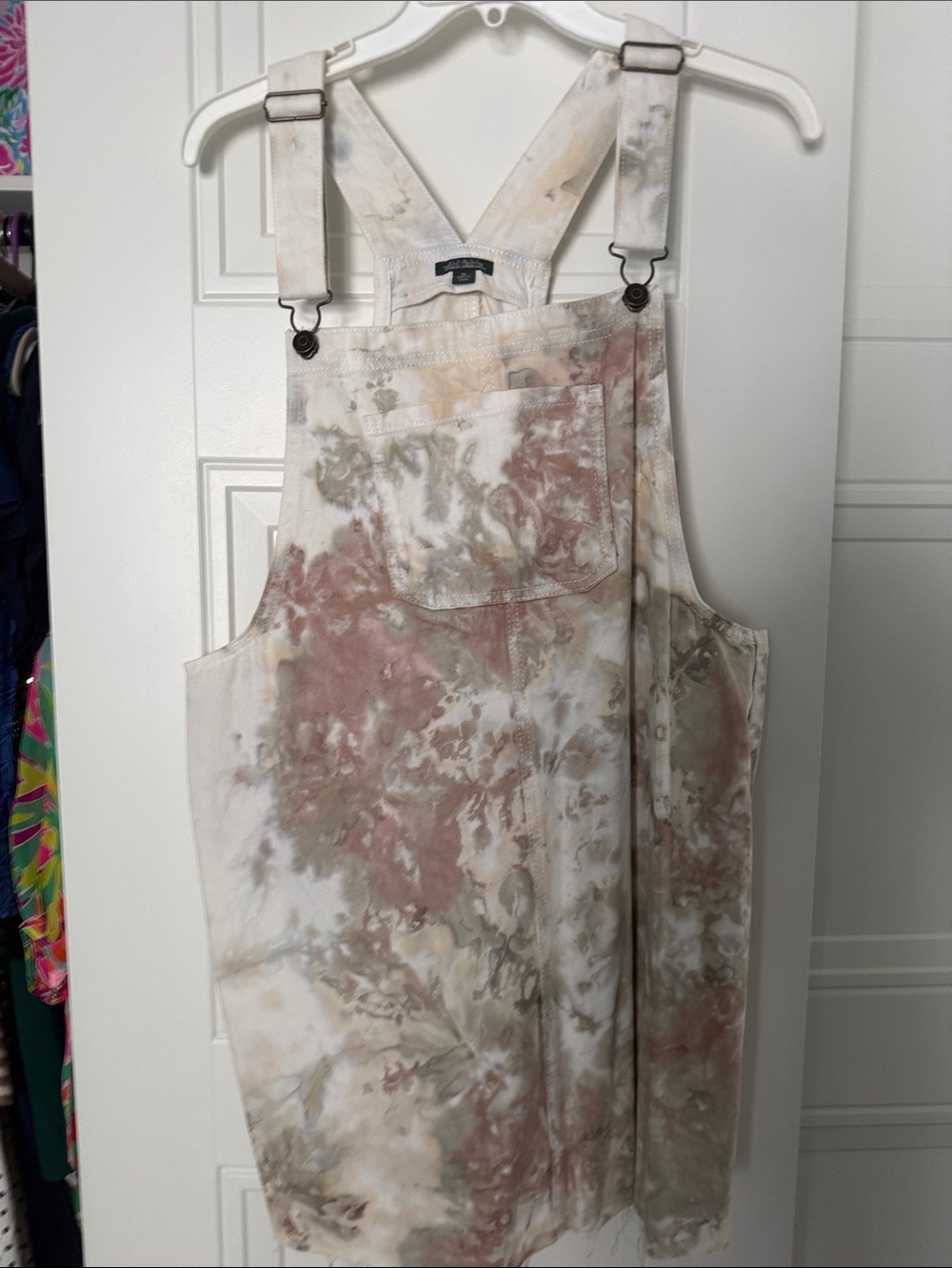 wild fable Cream and Blush Tie-Dye Overall Dress Size XL